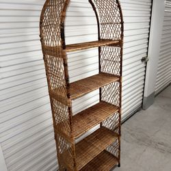Tall Rattan Shelf 