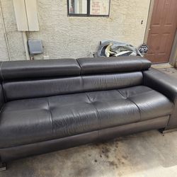 Dark brown leather couch