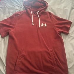 Burgundy Short Sleeve Hoodie 