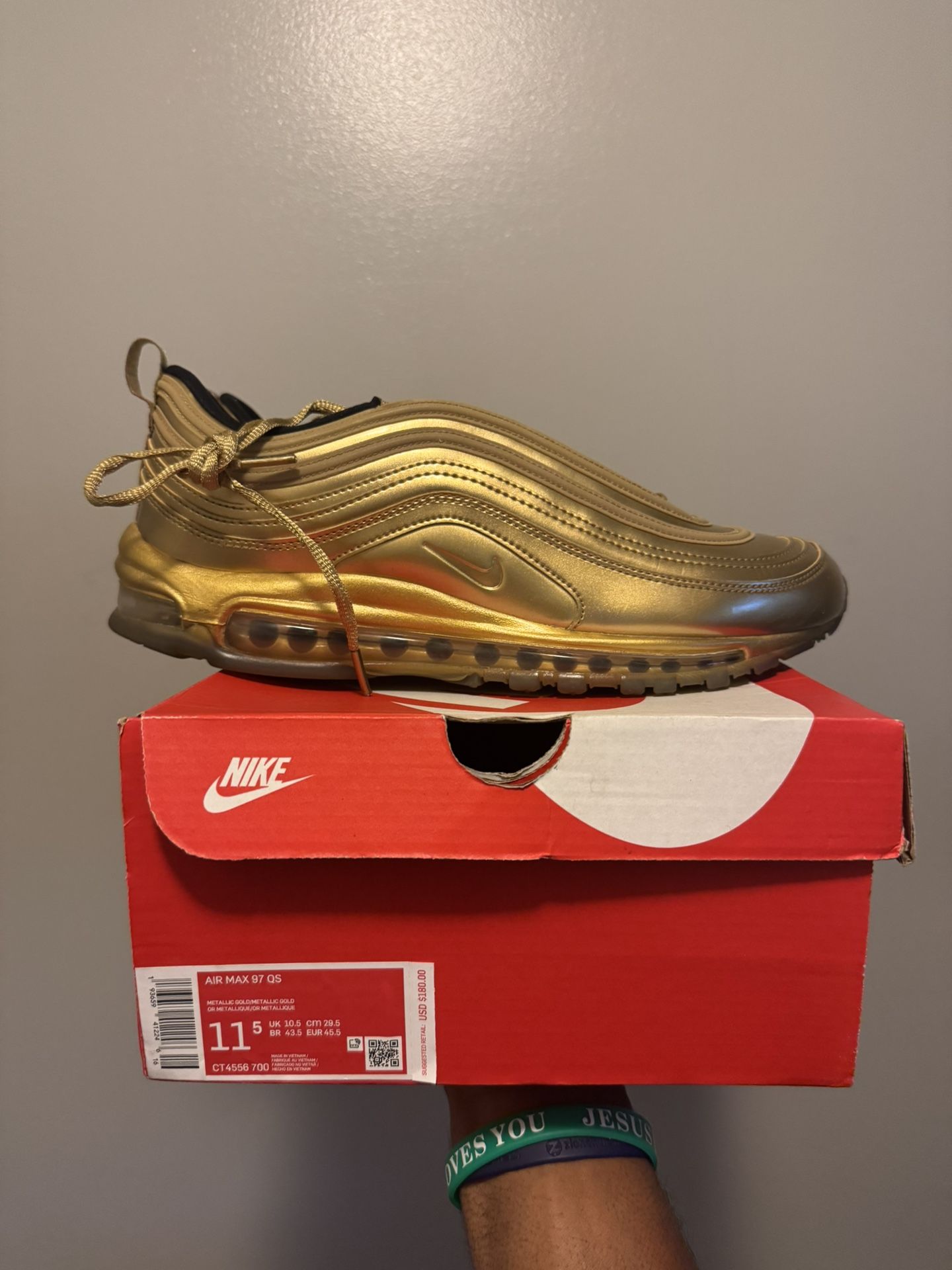 Great Condition Worn 1x Nike Air Max 97 “Gold Medal”
