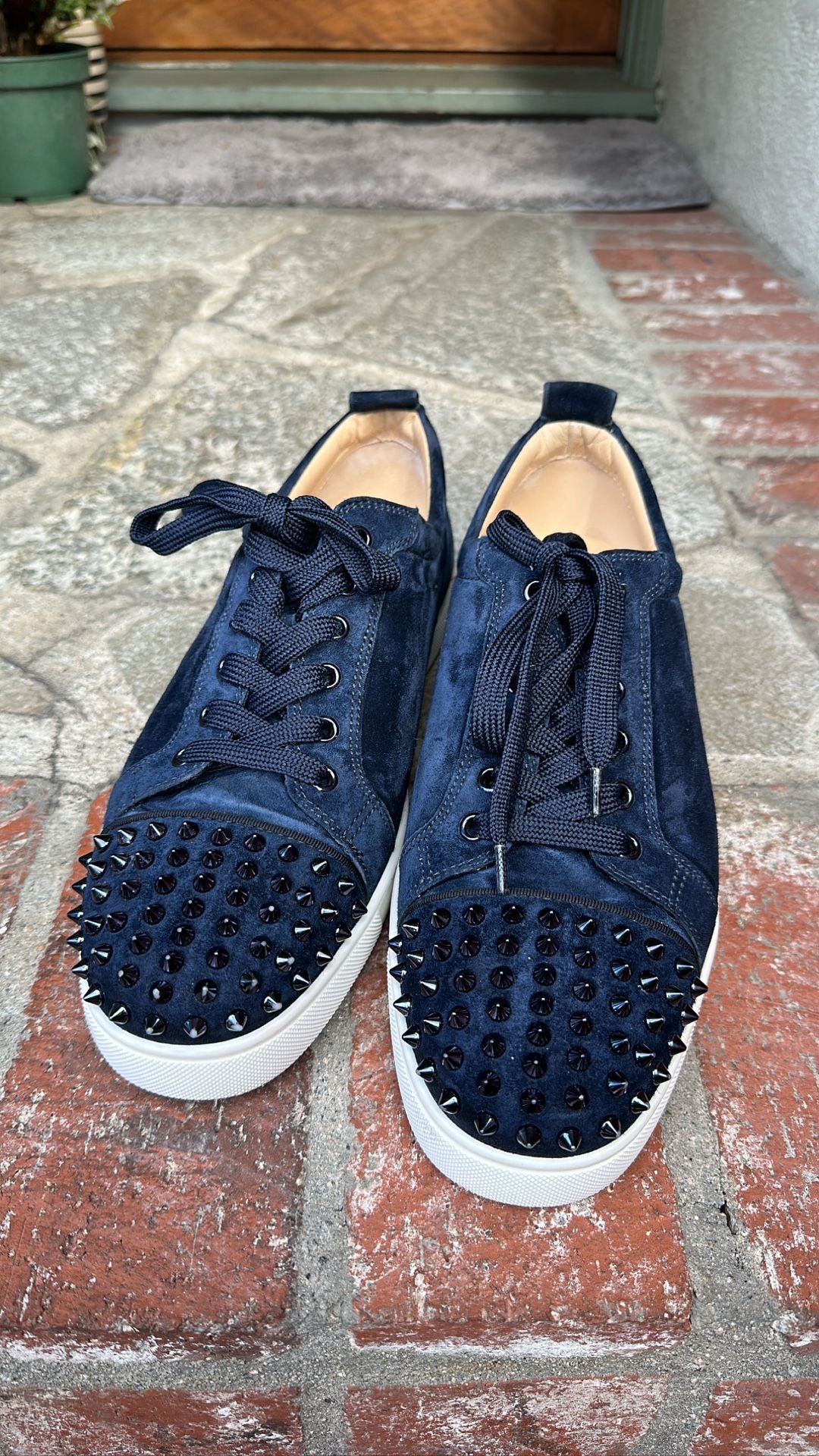 christian louboutin Blue Suede Red Bottoms