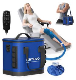 Knee Ice Machine After Surgery Cold Therapy Cryotherapy Machine with Timer for Knee Replacement Surgery (Blue)
