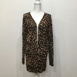 Halogen Cardigan Leopard Print Size S