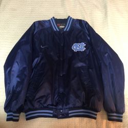 Vintage 90s Nike North Carolina UNC Tar Heels Satin Bomber Jacket Men’s Size XXL 