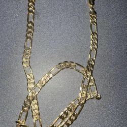 14k Gold Finish Figaro Chain