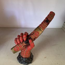 Spiderman display hand and knife