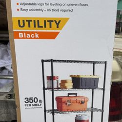 4 Shelf Storage Rack (Black)