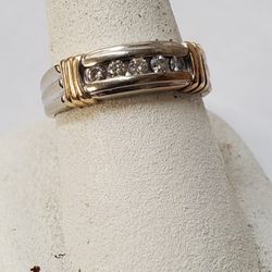 Diamond Band Ring 14karat Solid Gold  Thumbnail