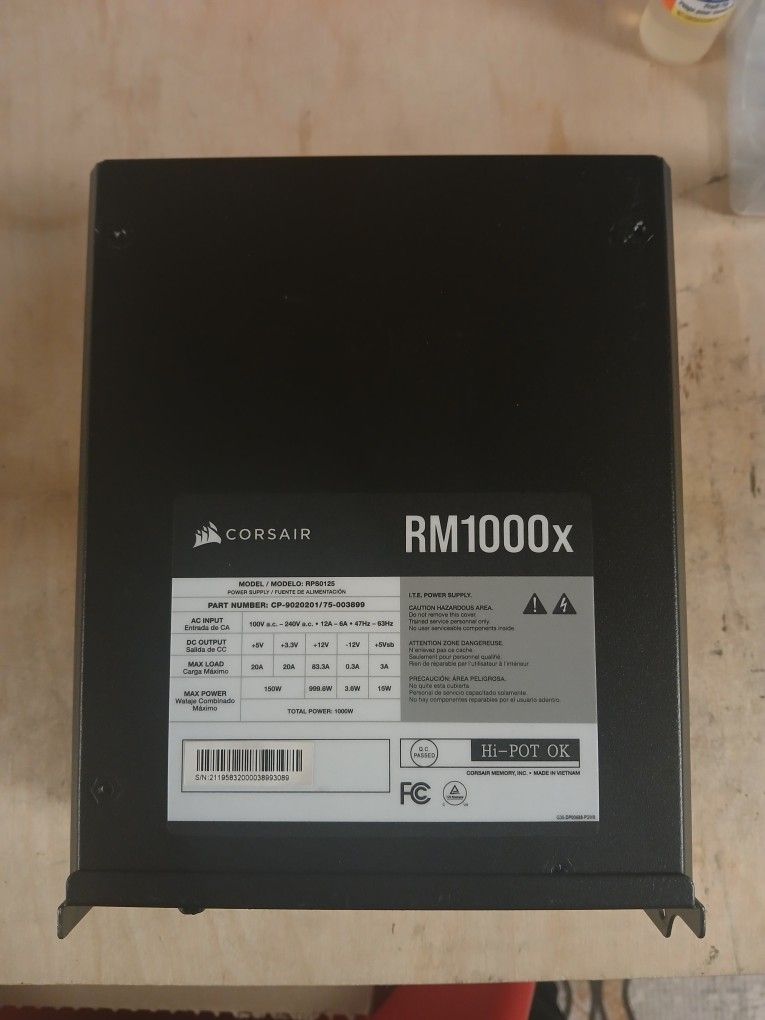 Corsair RM1000x Power supply