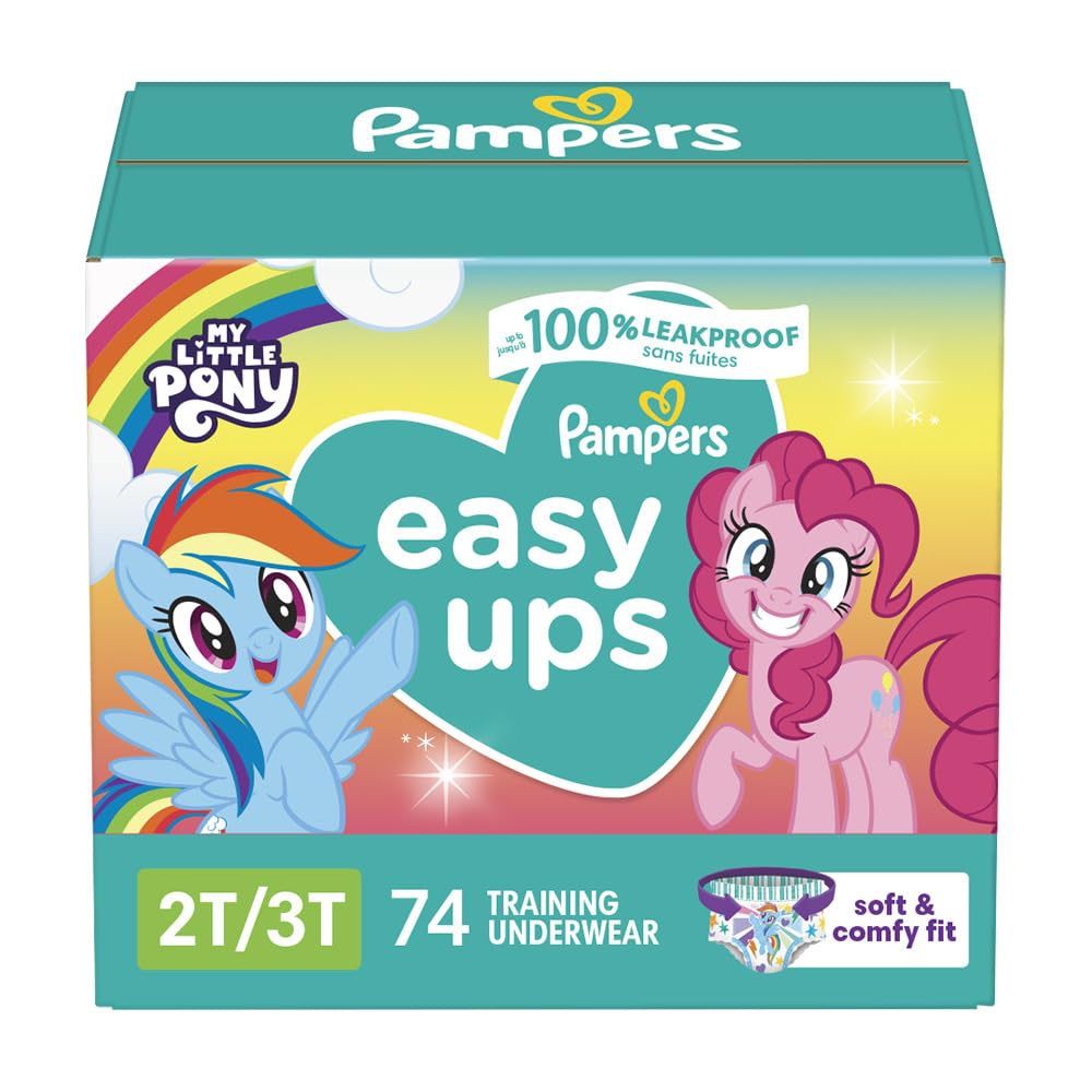 Pampers Easy Ups Training Underwear Girls, Size 4, 2T-3T, 74 ct