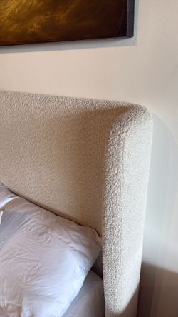 Pottery Barn Style Bed | Platform Bed Frame | OEKO-TEX Performance Fabric | Queen & King
