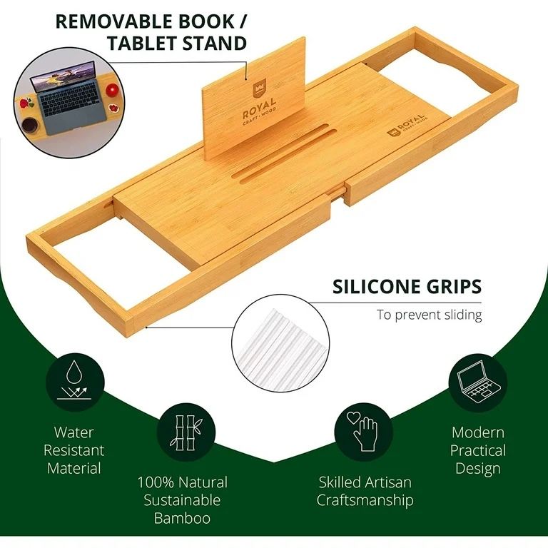 Royal  Craftwood Bathtub Caddy Premium Bamboo