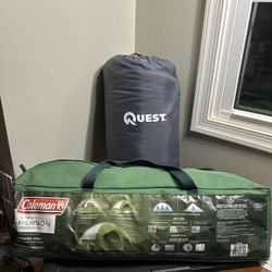 PRE-OWNED COLEMON 4 PERSONS TENT ⛺️ & SLEEPING BAG