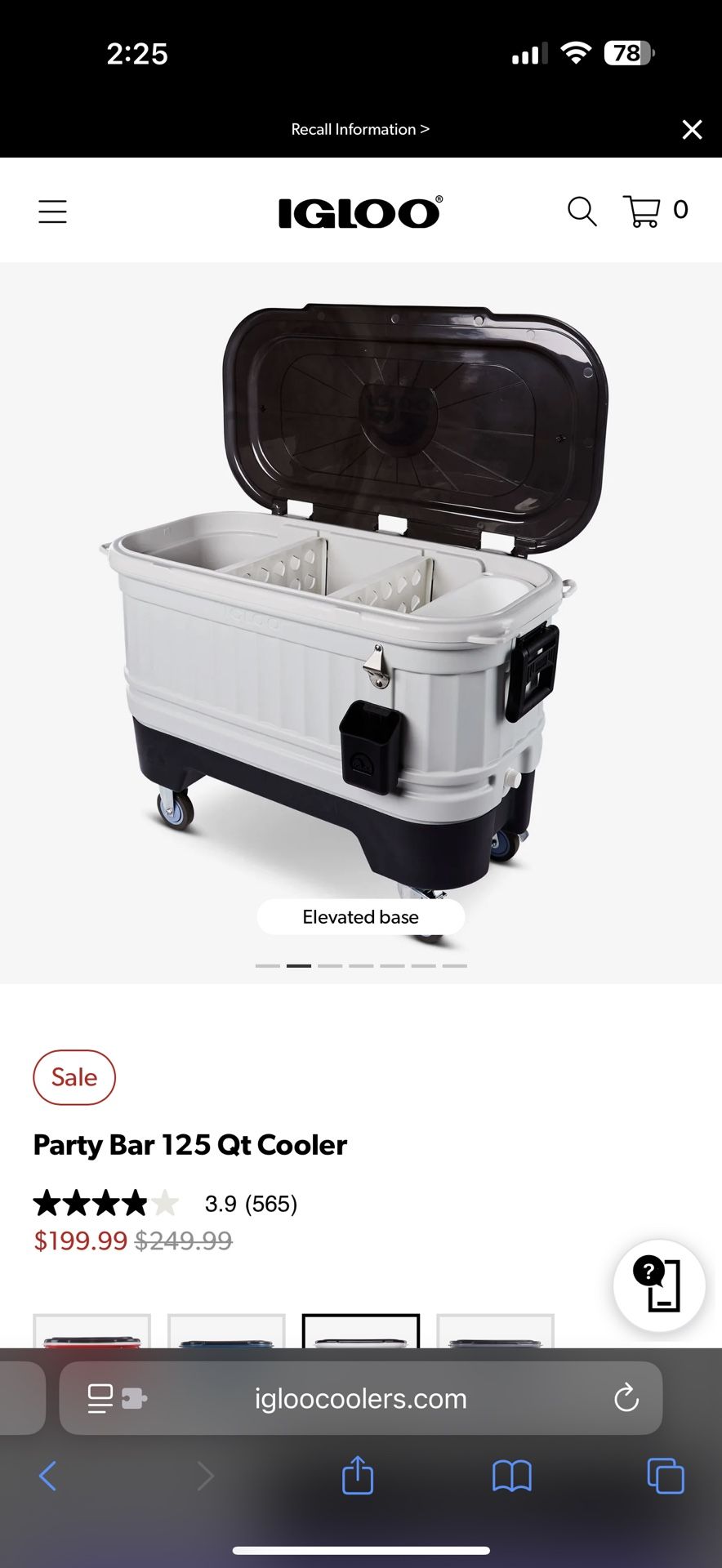 Igloo Party Bar 125qt Cooler