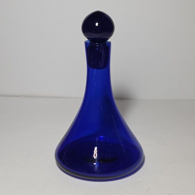 Cobalt Blue Glass Decanter