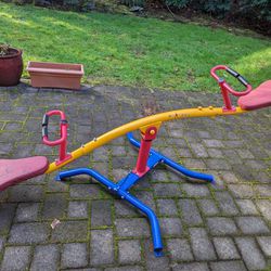 gym dandy Spinning Teeter Totter - Impact Absorbing Kids Playground Equipment