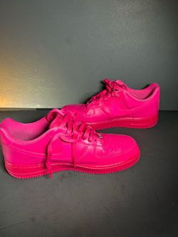 Nike Air Force 1 ’07 Fireberry Pink Leather Low Top Lace-Up Sneakers DD8959-600
