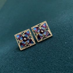 Violet Earring Silver Needle