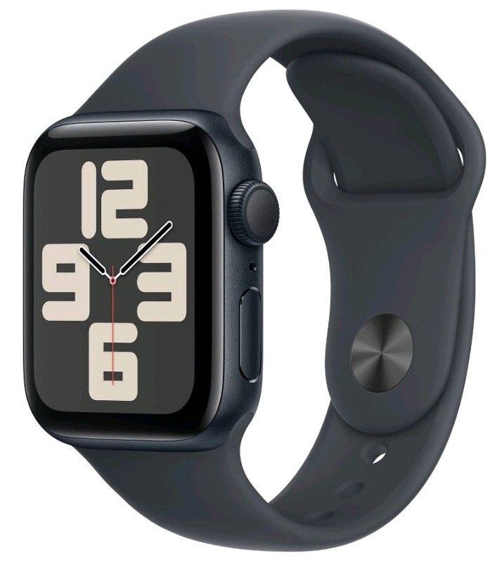 Apple Watch SE GPS (2024) 40mm Midnight Aluminum Case with Midnight Sport Band - S/M