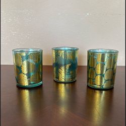 NEW Collection Of Three Bontanical Votive Holders 