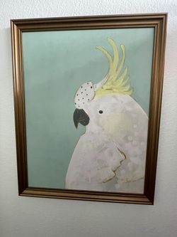 Parrot Painting, Gold Frame