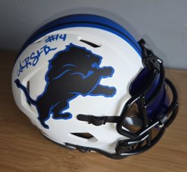 Amon St Brown Autographed Detroit Lions Mini Helmet 