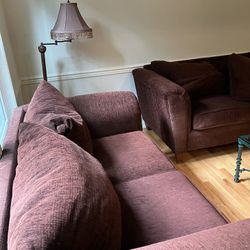 Free Two Deep red Burgundy Couches 69 Inches 