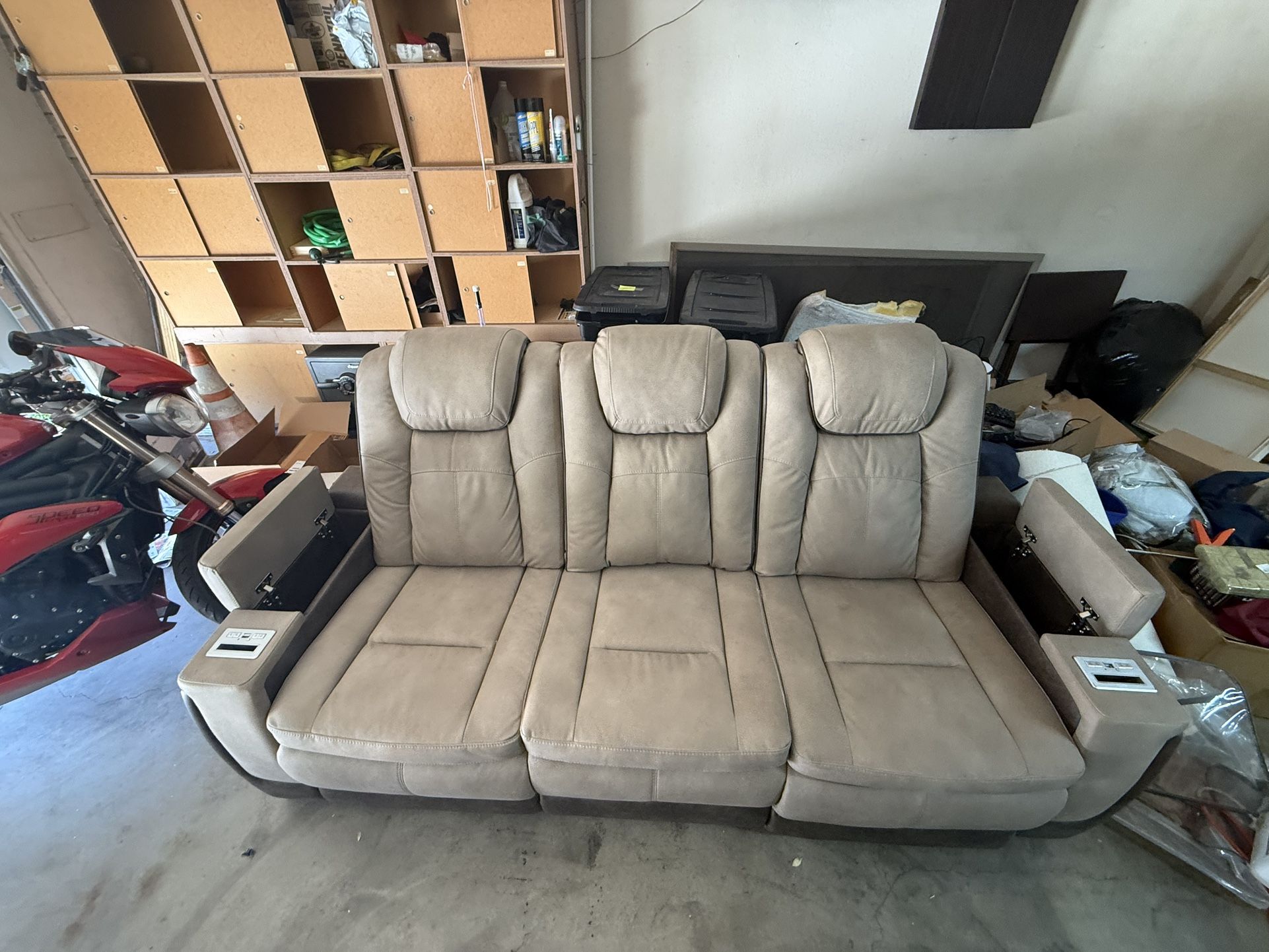 Ashley Next-Gen DuraPella Power Reclining Sofa with Adjustable Headrest