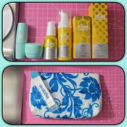 2pc TATCHA/2pc benefit Pore Targeting Lot w/Makeup Tote Bag + 10 High-End Skincare Freebies 