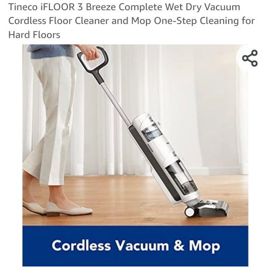 Tineco iFLOOR 3 Breeze Complete Wet Dry Vacuum Cordless Floor Cleaner and  Mop One-Step Cleaning for Hard Floors