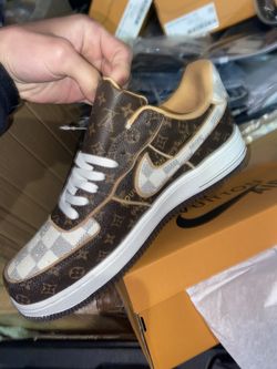 Nike, Louis Vuitton Louis Vuitton X Nike Air Force 1 Gold