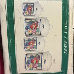 Set If 4 Fruit And Berry Kitchen Canisters