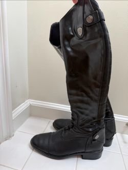 Ovation Kids, Sophia, Grip Tall Riding Boots Black, Size 6
