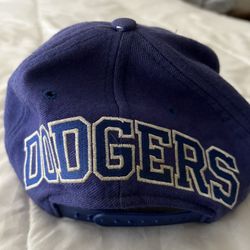 Vtg 90s American Needle LA Dodgers Snapback Hat Big Logo Block Letter Green Brim 