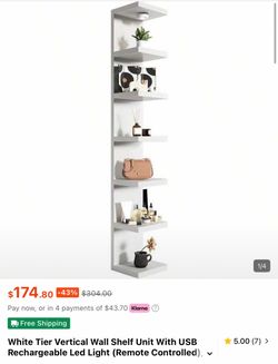 White 6 tier acrylic shelf
