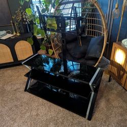 Large TV Stand with Glass Shelves