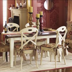 Pier 1 Imports Solid Wood Table and 6 Chairs Dining Set