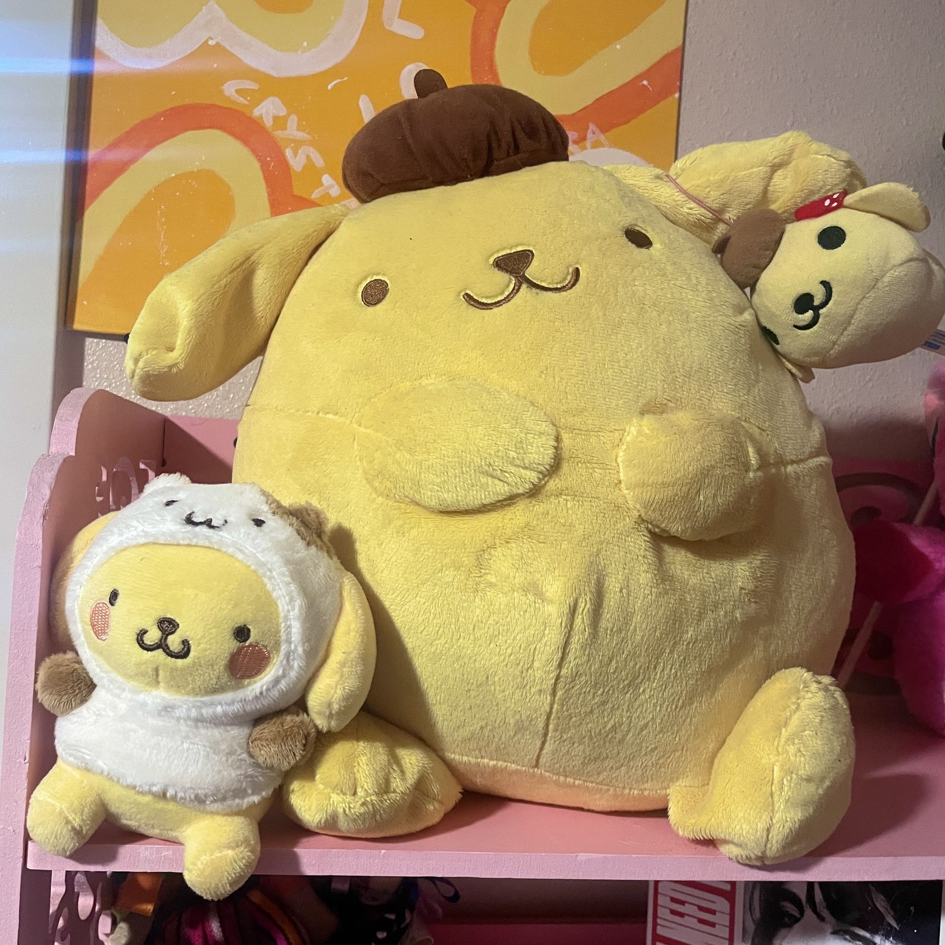 3 Pompompurin Plushies Sanrio