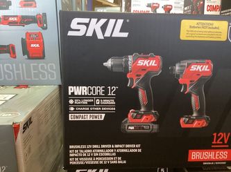 SKIL PWRCORE 12 Brushless 12V 2-Tool Combo Kit (Drill Driver & 1/4" Impact Driver)