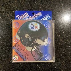 Vintage & Rare STEELERS Team Reflections 4 Matching Non-skid rubber Coasters