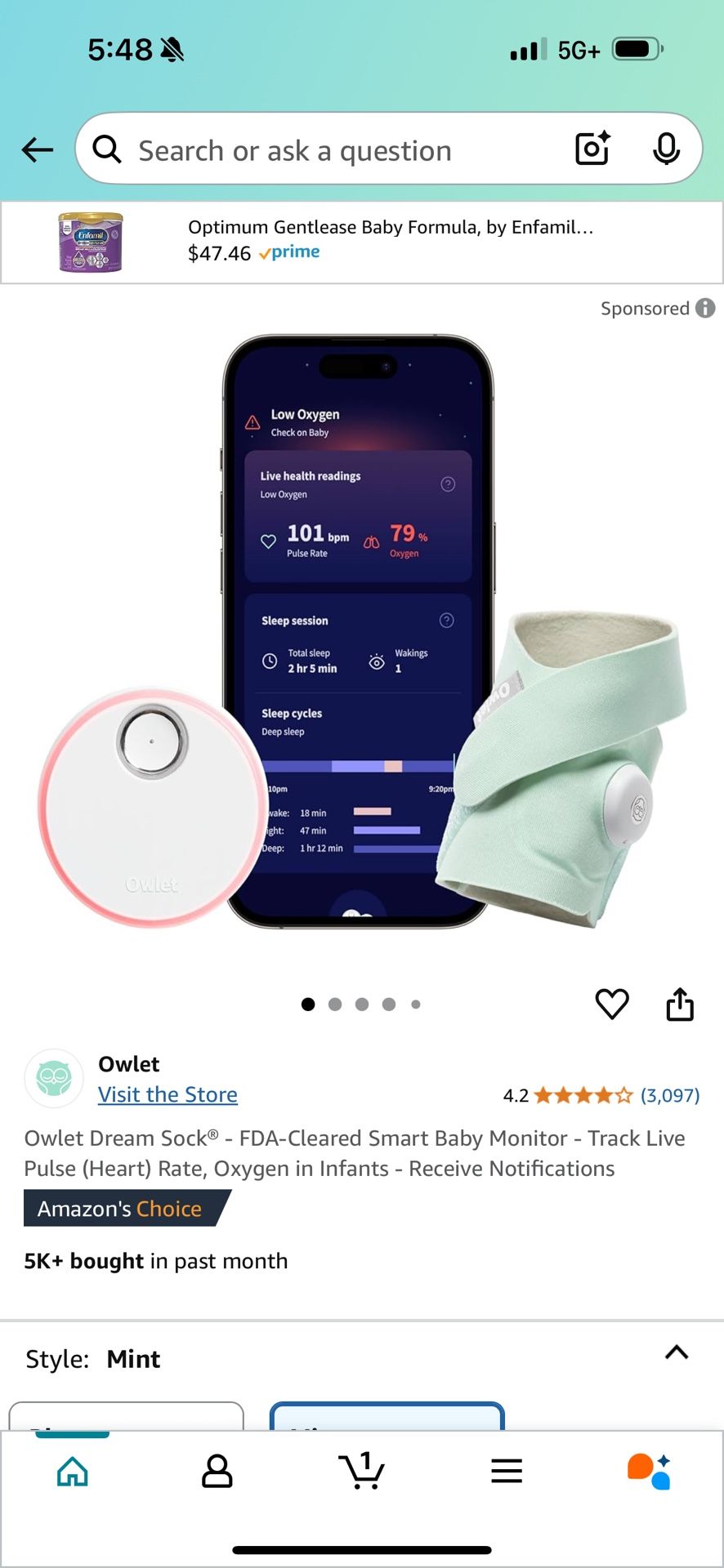 Owlet Dream Sock