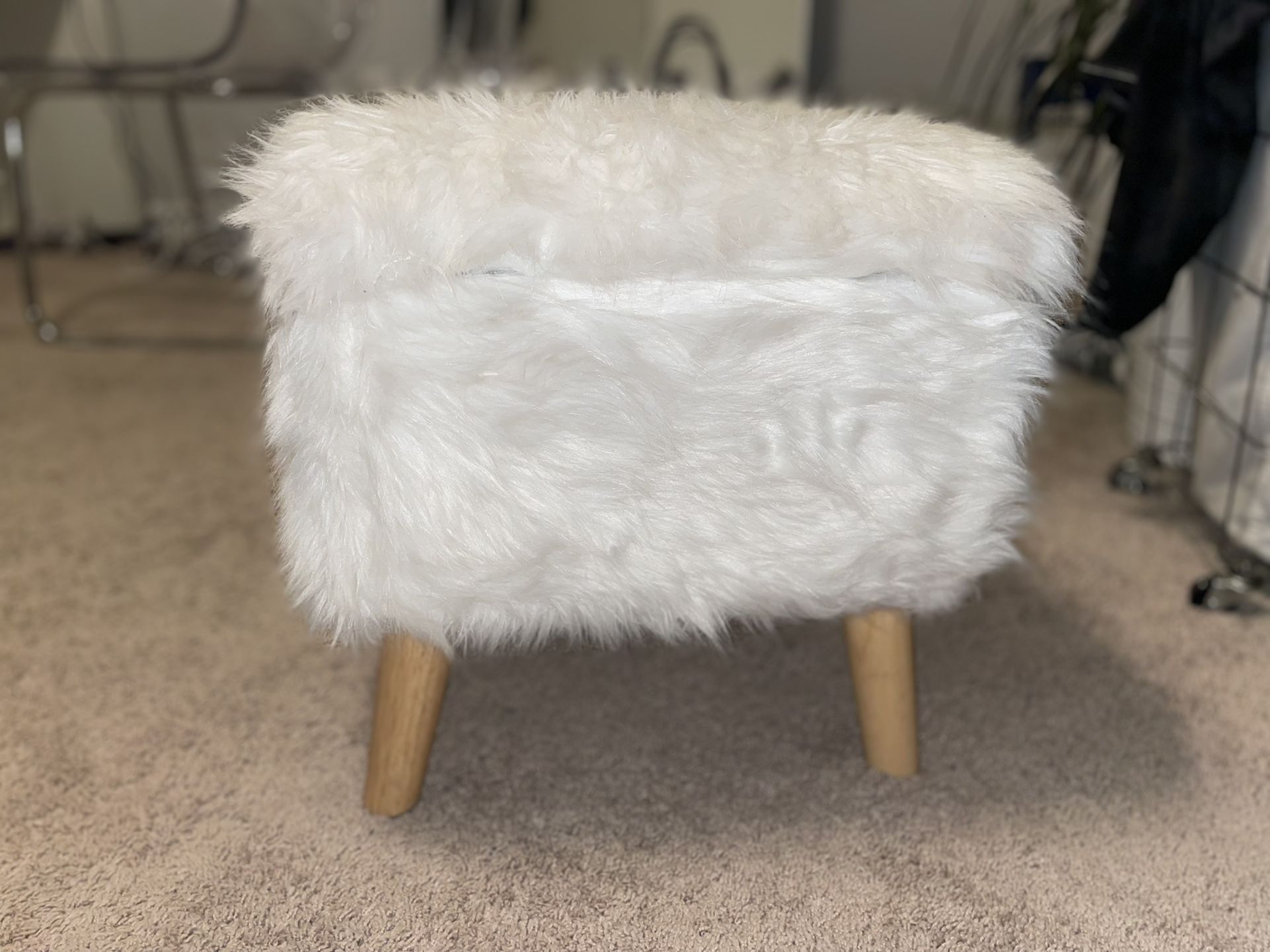 Furry Foot Stool See Description