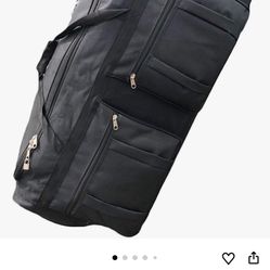 Gothamite 36-inch Rolling Duffle Bag with Wheels, Luggage Bag, Hockey Bag, XL Duffle Bag With Rollers, Heavy Duty Oversized Bag (Black)