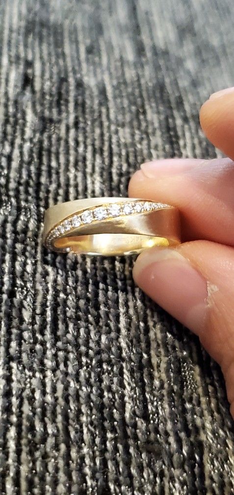 Men's Wedding Band - Shane Co. "Ebb And Flow" 14k Gold And Diamond Unique