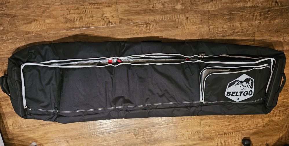 Rolling Ski/Snowboard Bag with Wheels for Air Travel - Holds 2 Pairs of Skis, Brand New 