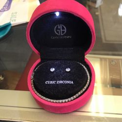 Giani Bernini Cubic Zirconia Tennis Bracelet & Earrings Set Retail $100