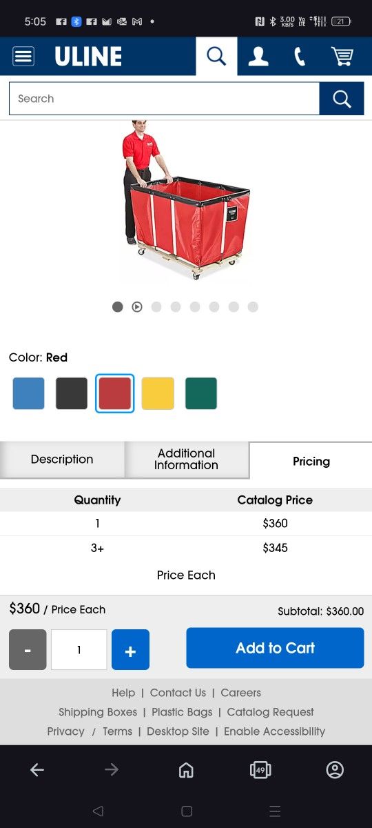 Uline Laundry Truck 20 Bushall