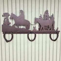 Horse on Trail 3D Horseshoe Wall Art 