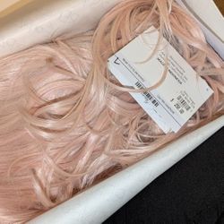 Blonde Women's Wig With Pink Highlights 