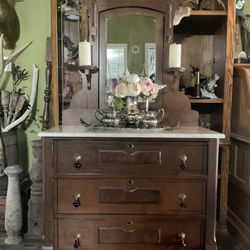 Gorgeous Eastlake Antique dresser 1(contact info removed) Marble And Mirror 